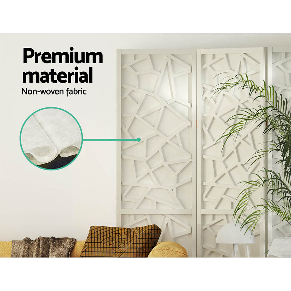 8-Panel Room Divider – 325x170cm, Clover White | Artiss