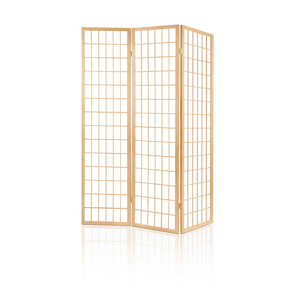 3-Panel Room Divider – 131x179cm, Natural | Artiss