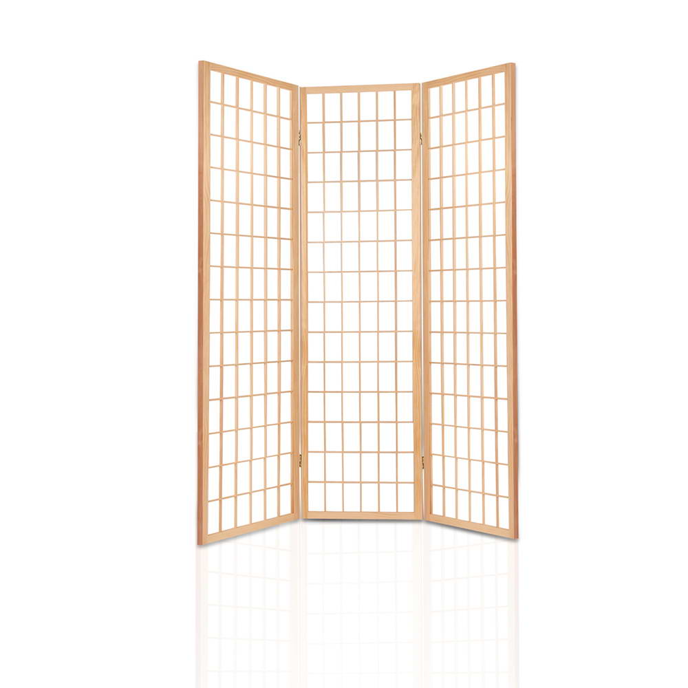 3-Panel Room Divider – 131x179cm, Natural | Artiss