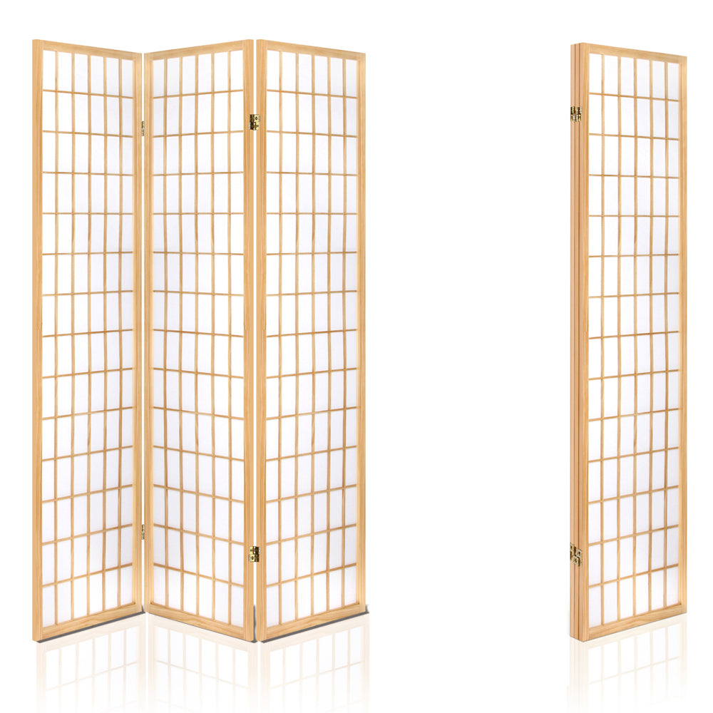 3-Panel Room Divider – 131x179cm, Natural | Artiss