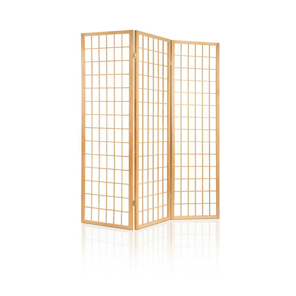 3-Panel Room Divider – 131x179cm, Natural | Artiss