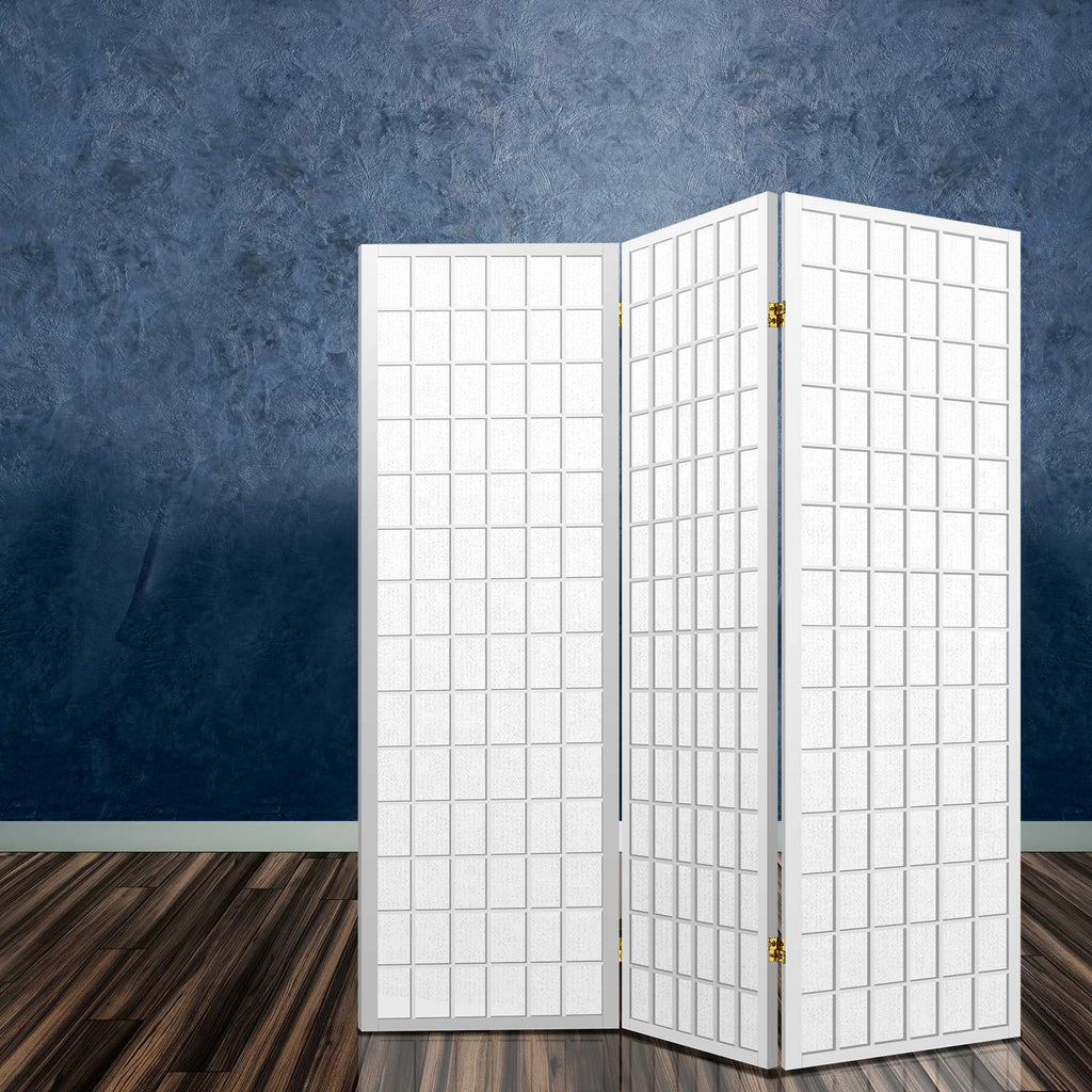 3-Panel Room Divider – 131x179cm, White | Artiss