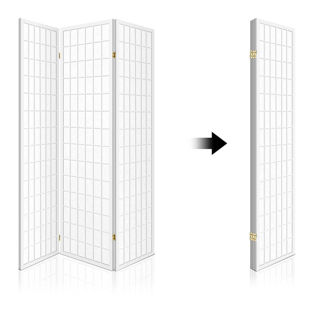 3-Panel Room Divider – 131x179cm, White | Artiss