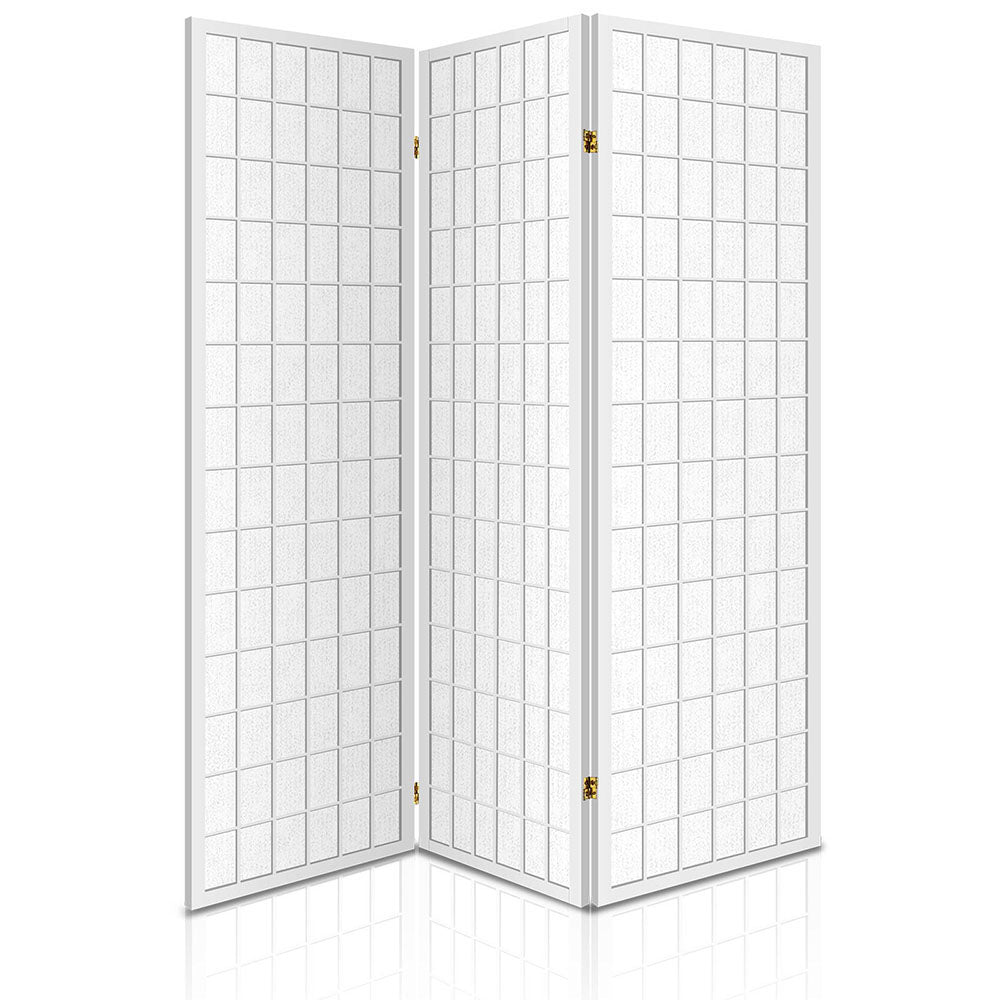 3-Panel Room Divider – 131x179cm, White | Artiss