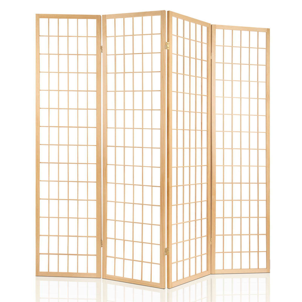 4-Panel Room Divider – 174x179cm, Natural | Artiss