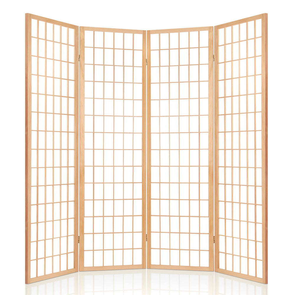 4-Panel Room Divider – 174x179cm, Natural | Artiss