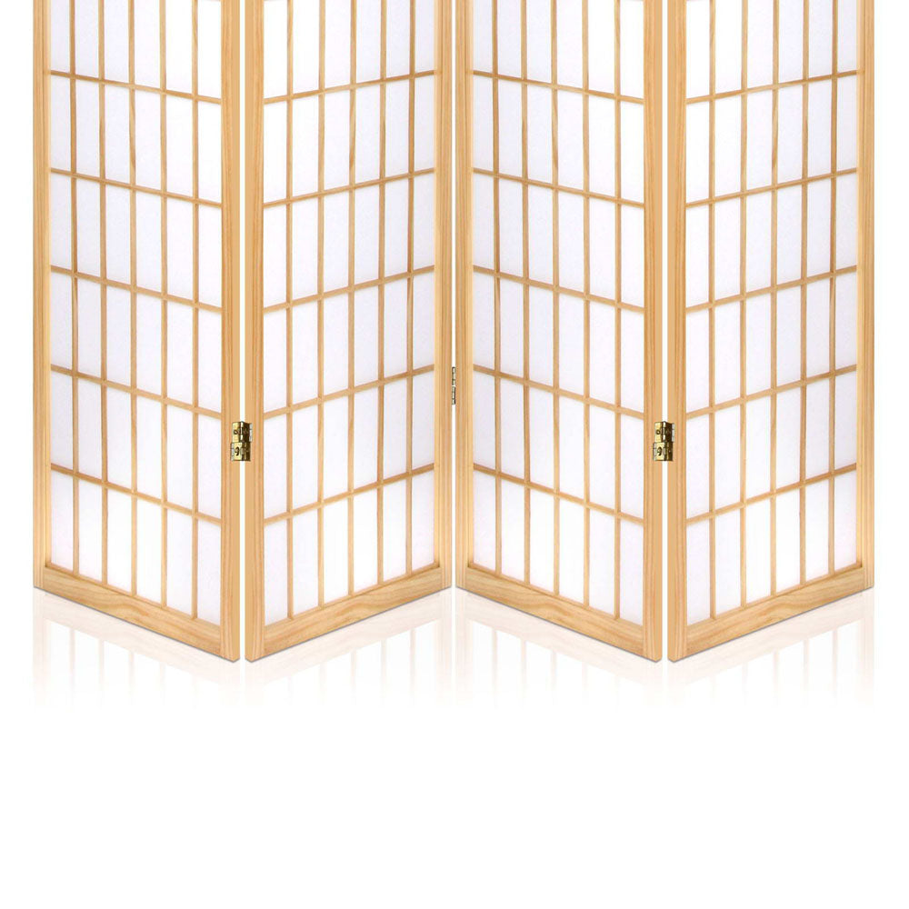 4-Panel Room Divider – 174x179cm, Natural | Artiss