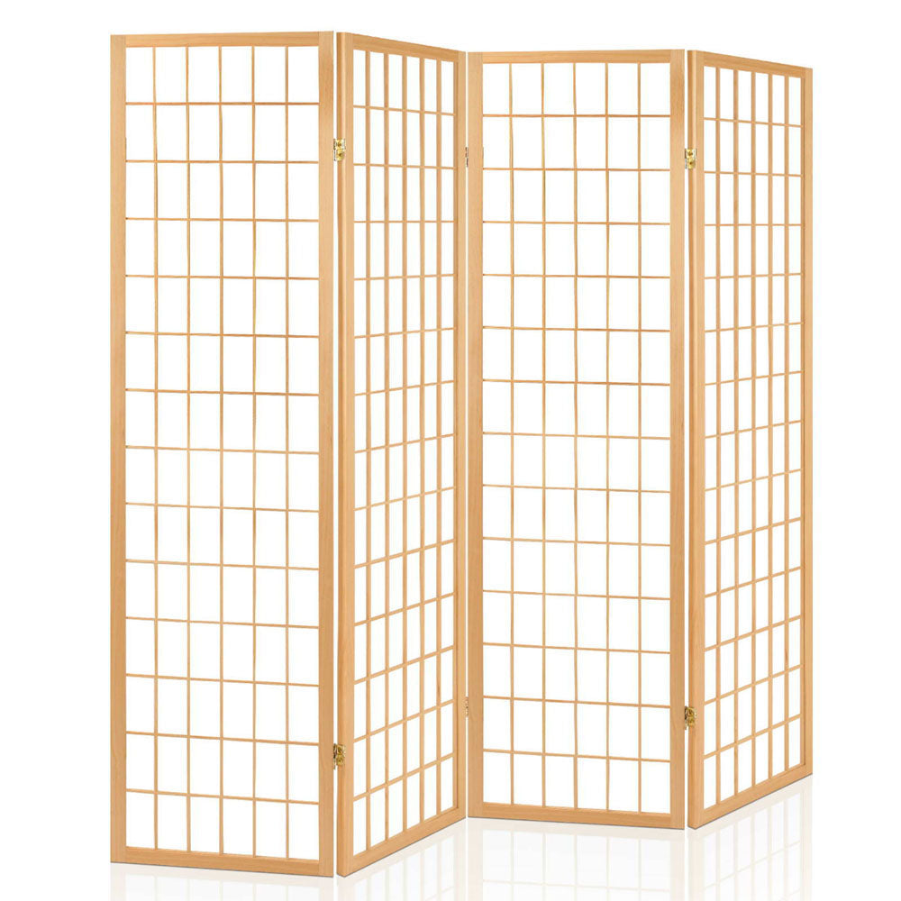 4-Panel Room Divider – 174x179cm, Natural | Artiss