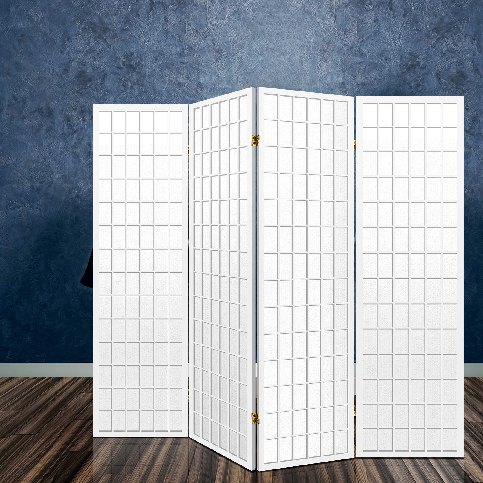 4-Panel Room Divider – 174x179cm, White | Artiss