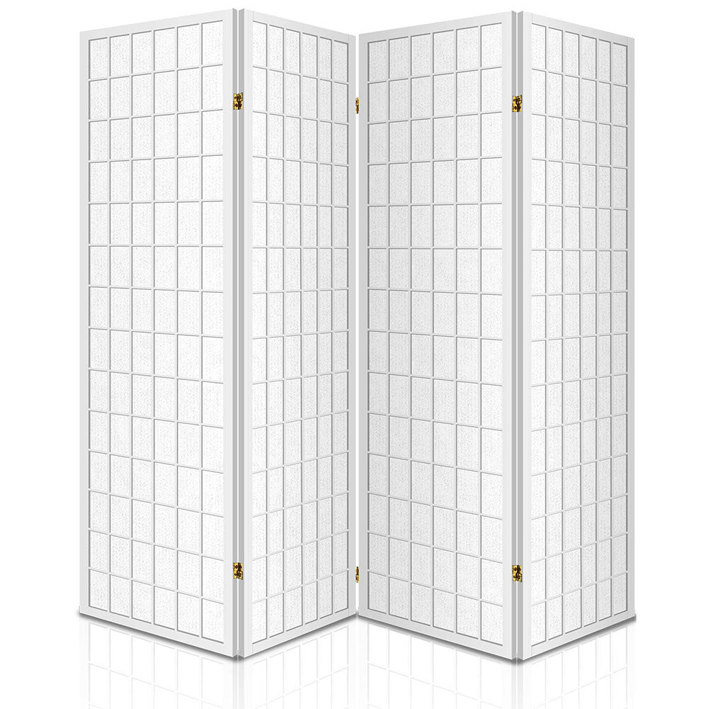 4-Panel Room Divider – 174x179cm, White | Artiss