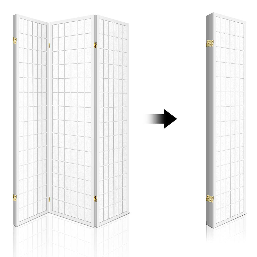 4-Panel Room Divider – 174x179cm, White | Artiss