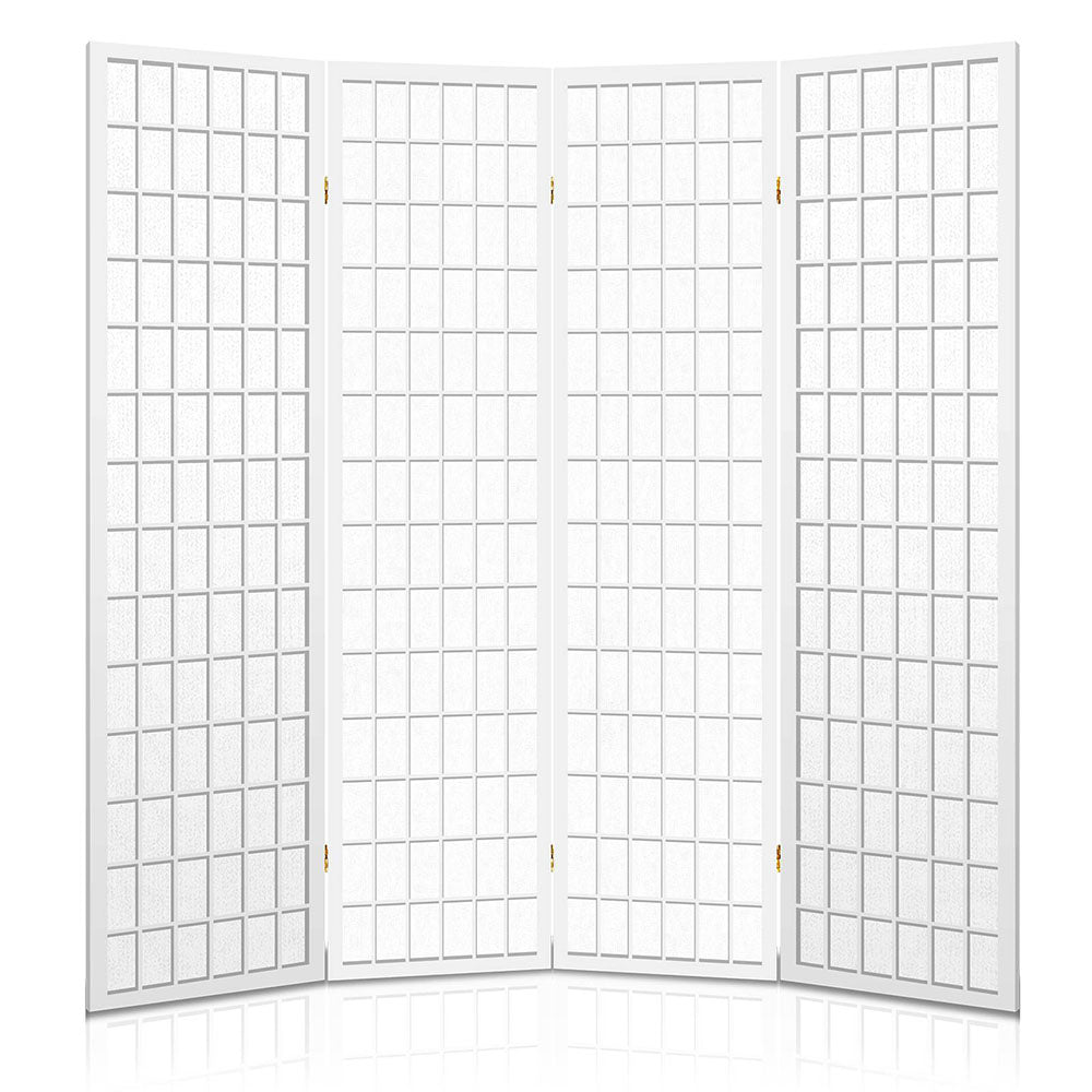 4-Panel Room Divider – 174x179cm, White | Artiss