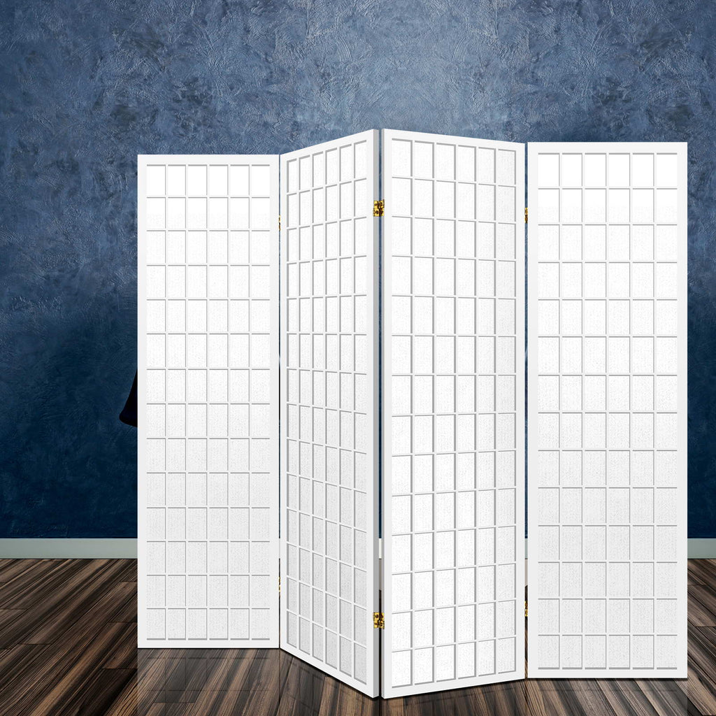 4-Panel Room Divider – 174x179cm, White | Artiss