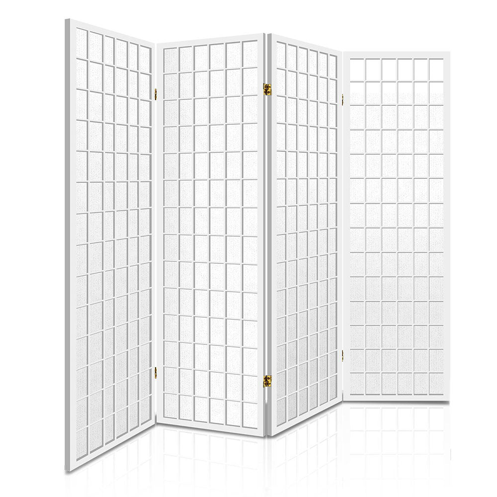 4-Panel Room Divider – 174x179cm, White | Artiss