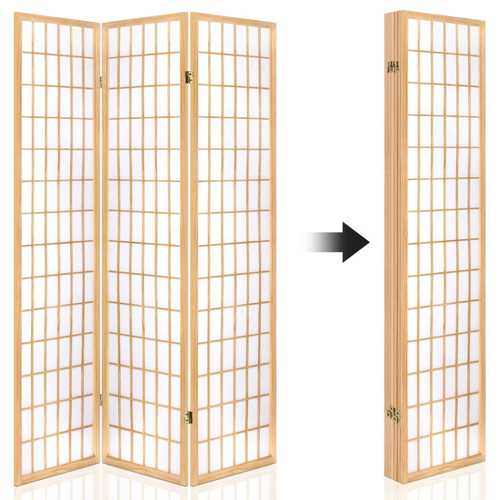 6-Panel Room Divider – 261x179cm, Natural | Artiss