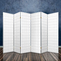 6-Panel Room Divider – 261x179cm, White | Artiss