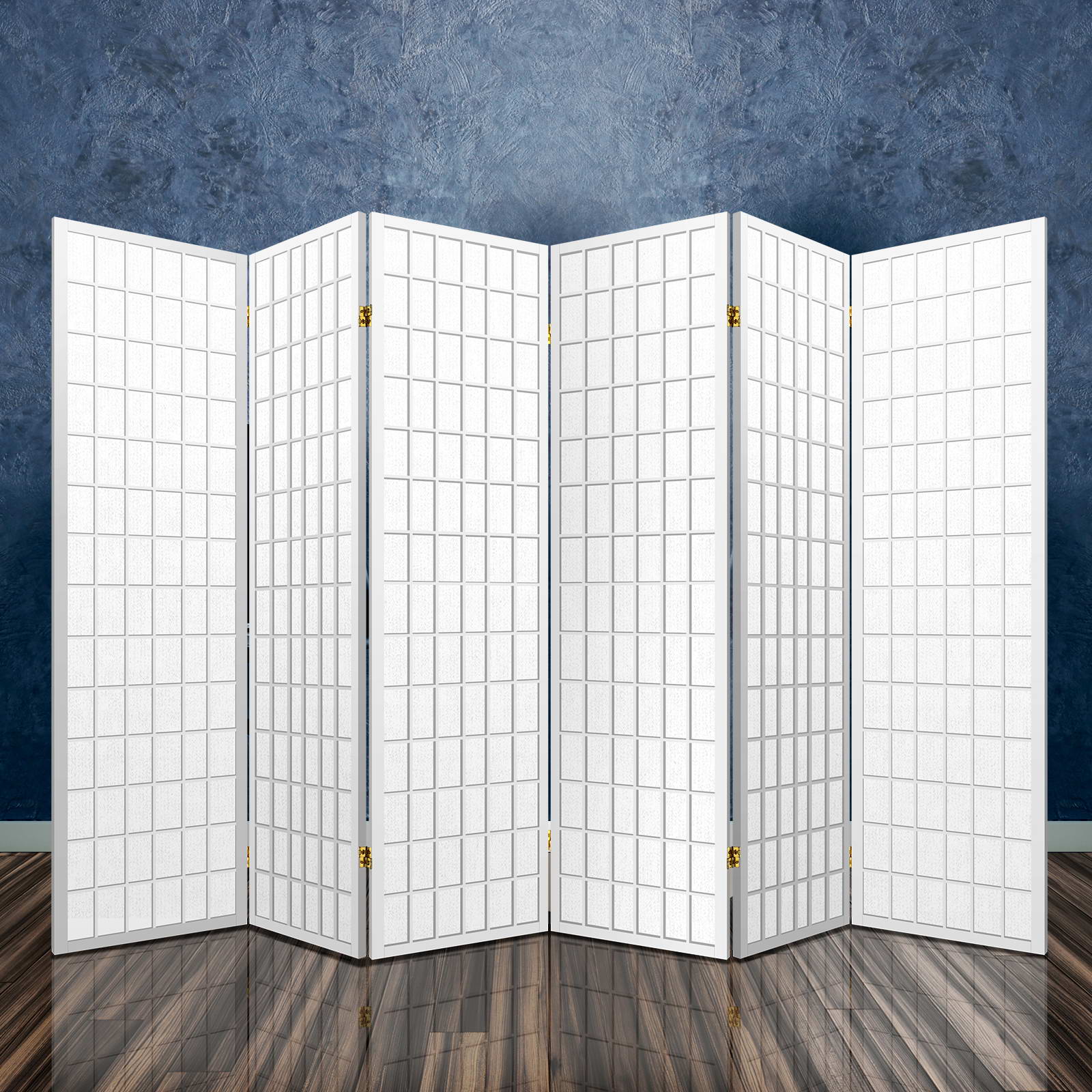 6-Panel Room Divider – 261x179cm, White | Artiss