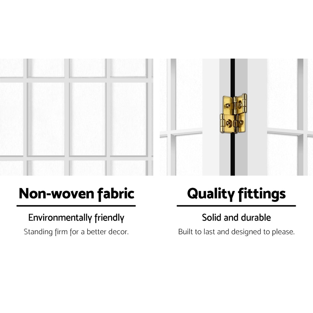 8-Panel Room Divider – 348x179cm, White | Artiss