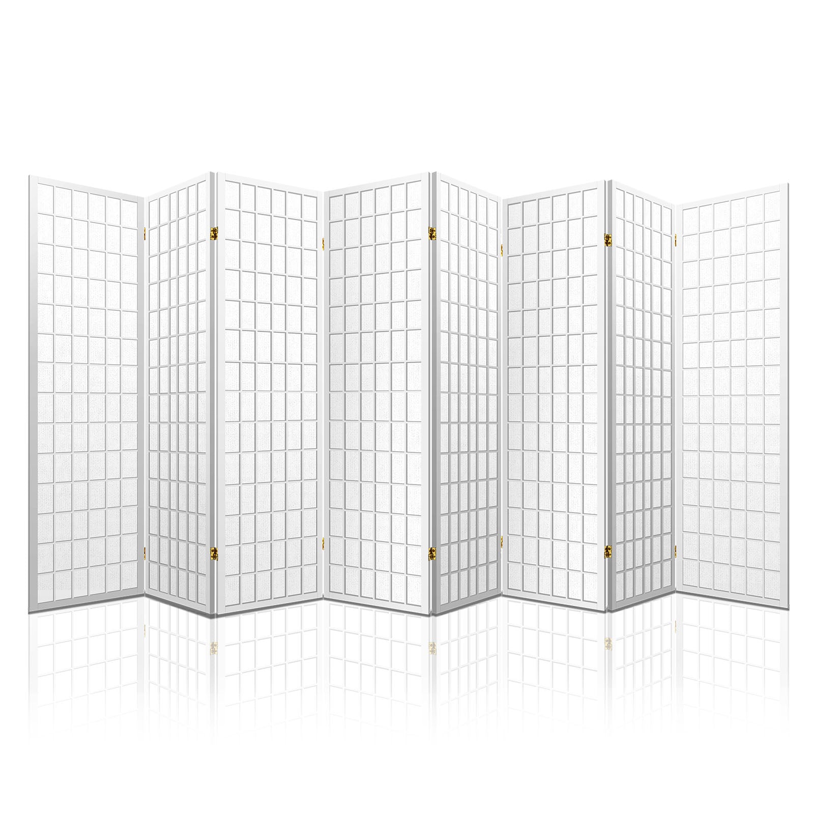 8-Panel Room Divider – 348x179cm, White | Artiss