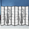 8-Panel Room Divider – 348x179cm, Bamboo Black White | Artiss