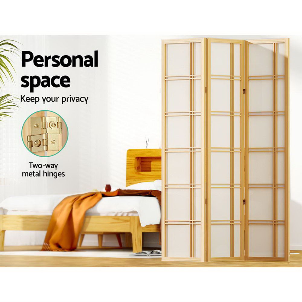 3-Panel Room Divider – 132x179cm, Nova Natural | Artiss