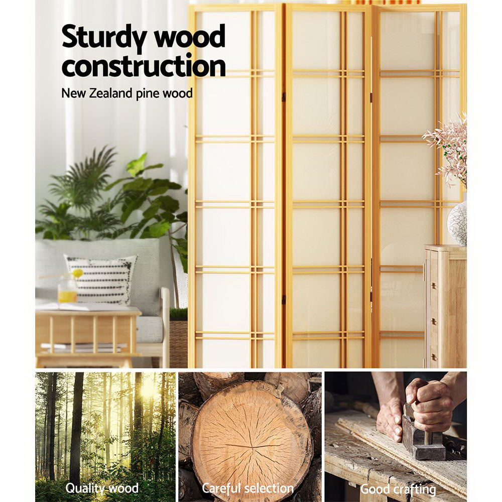 3-Panel Room Divider – 132x179cm, Nova Natural | Artiss