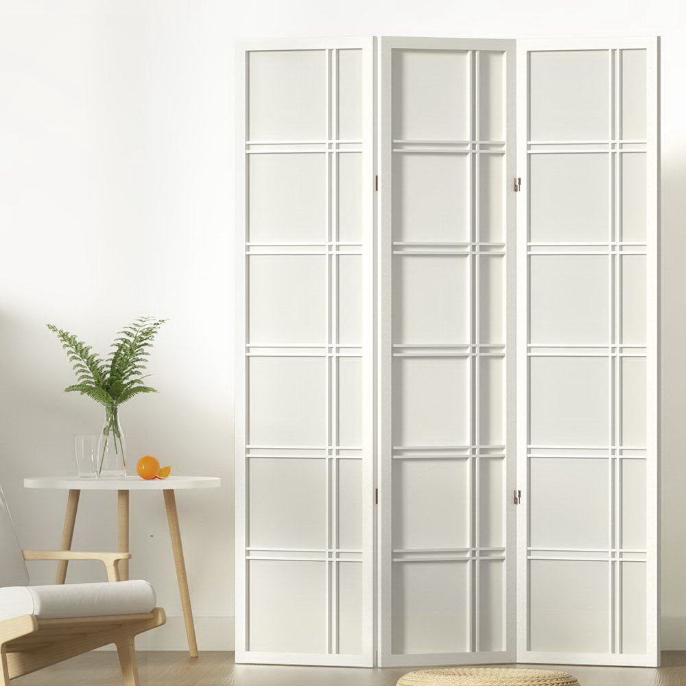 3-Panel Room Divider – 132x179cm, Nova White | Artiss