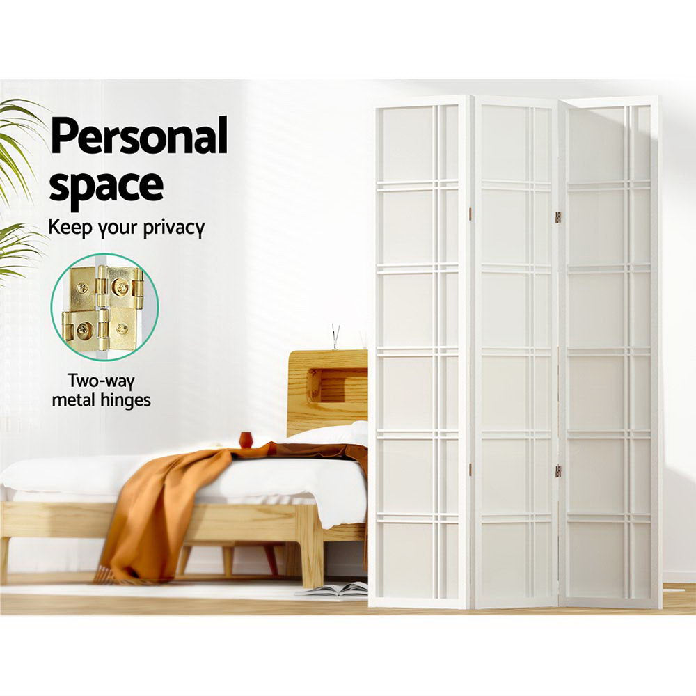3-Panel Room Divider – 132x179cm, Nova White | Artiss