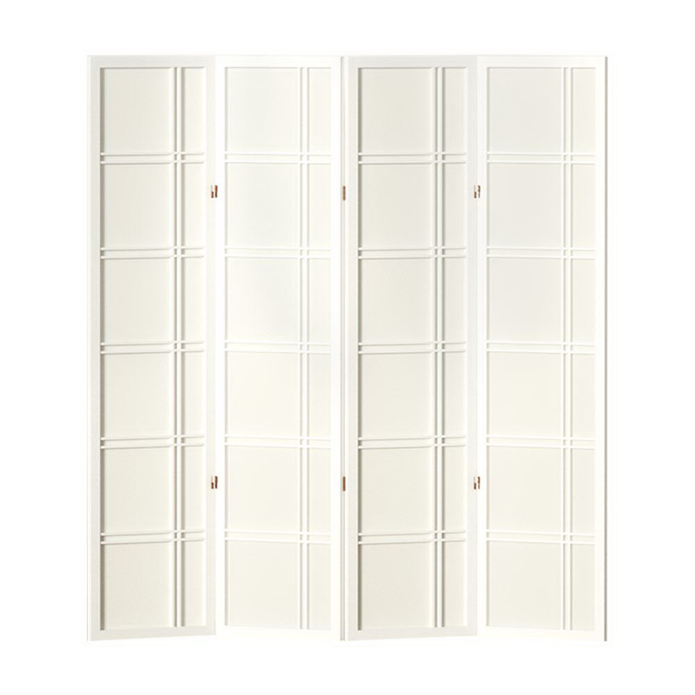 4-Panel Room Divider – 176x179cm, Nova White | Artiss