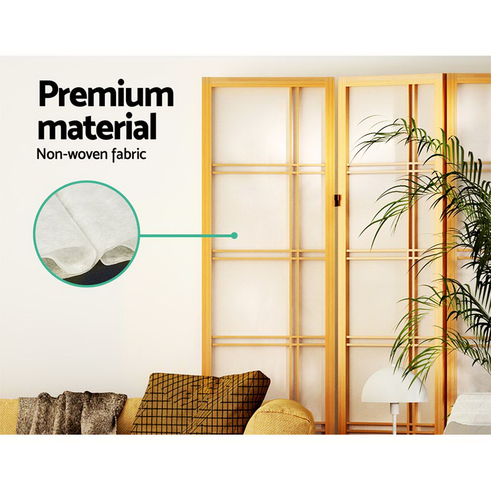 6-Panel Room Divider – 265x179cm, Nova Natural | Artiss
