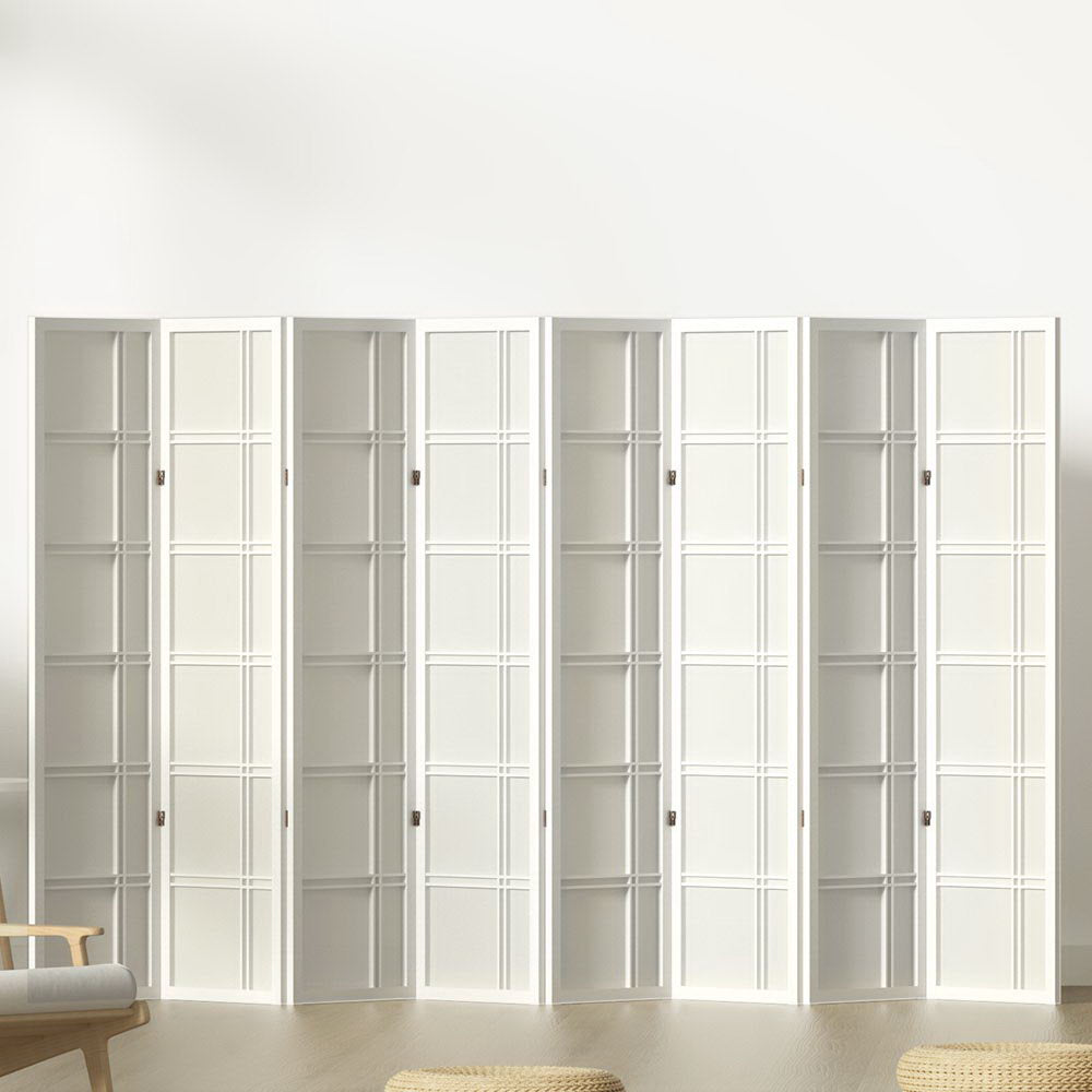 8-Panel Room Divider – 353x179cm, Nova White | Artiss