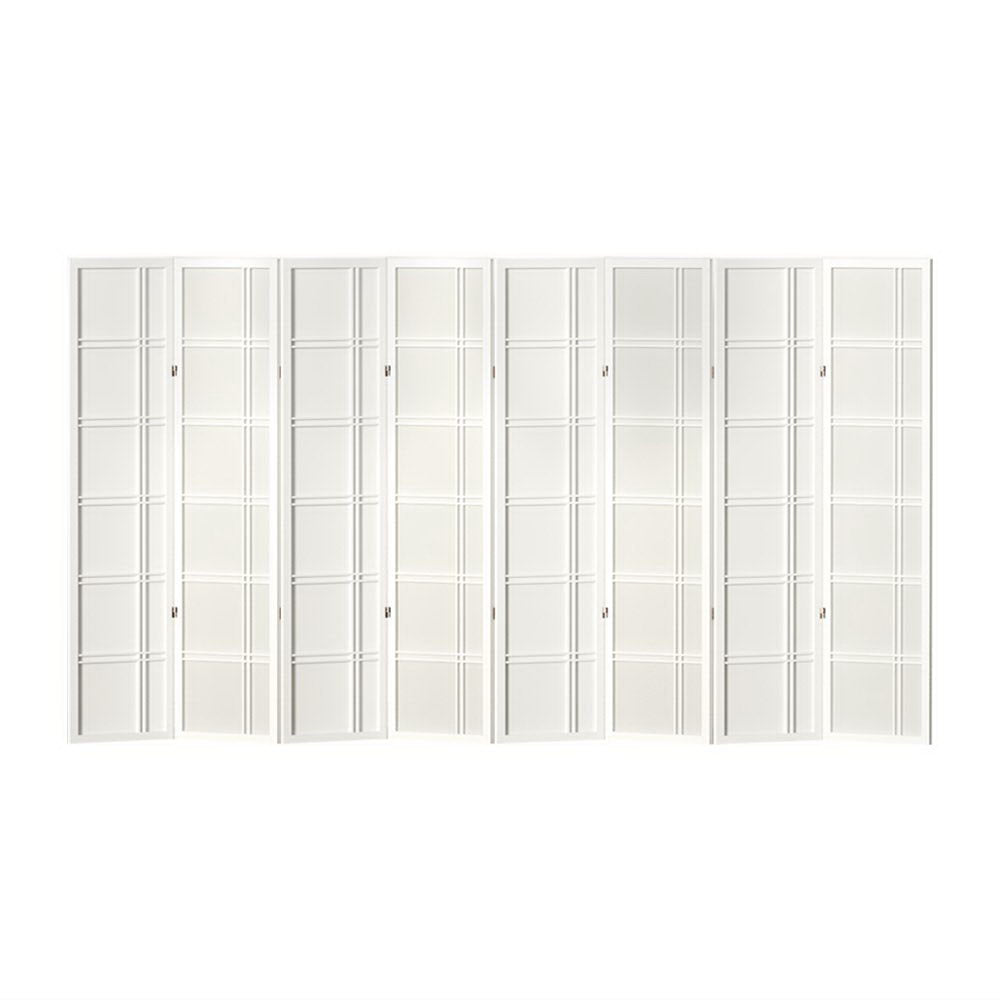 8-Panel Room Divider – 353x179cm, Nova White | Artiss