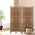 4-Panel Room Divider – 160x170cm, Louver Oak | Artiss