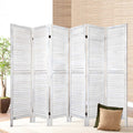 6-Panel Room Divider – 245x170cm, Louver White | Artiss