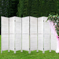 8-Panel Room Divider – 326x170cm, Louver White | Artiss