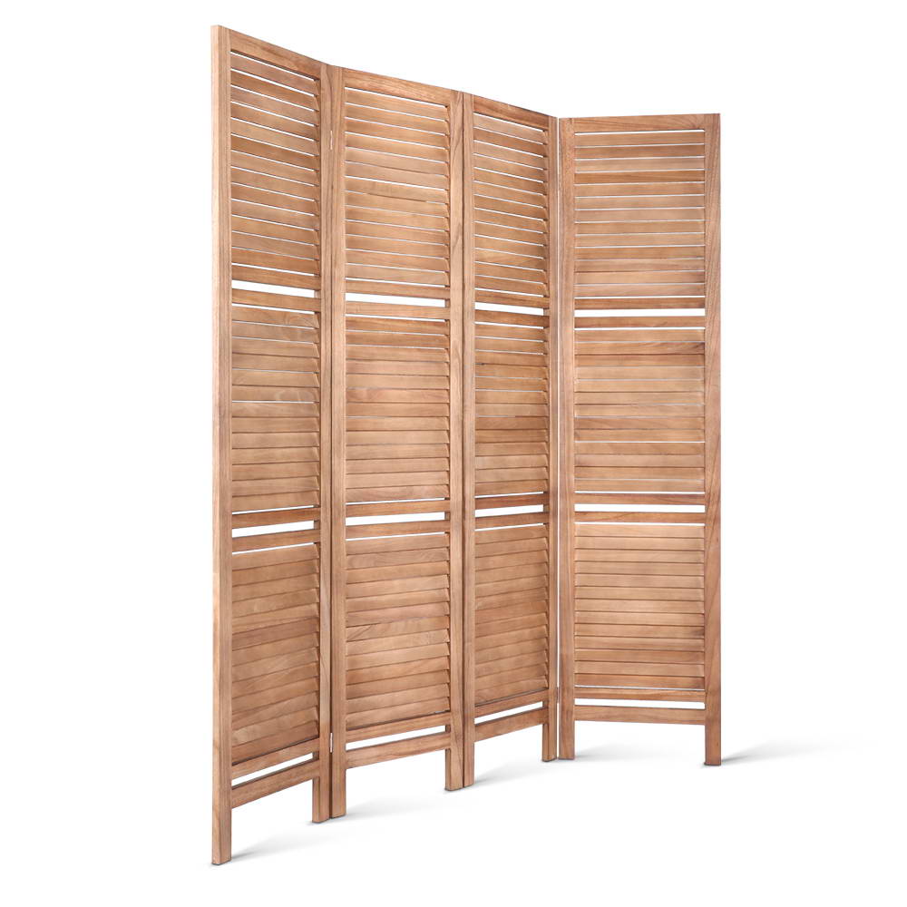 4-Panel Room Divider – 163x170cm, Shelf Oak | Artiss