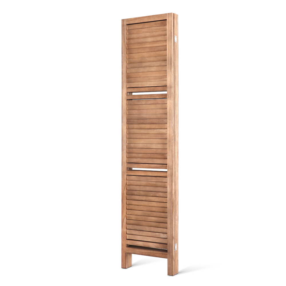 4-Panel Room Divider – 163x170cm, Shelf Oak | Artiss