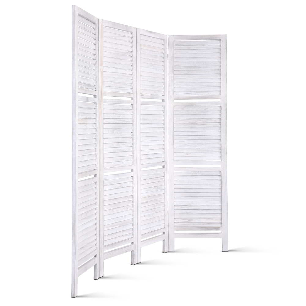 4-Panel Room Divider – 163x170cm, Shelf White | Artiss