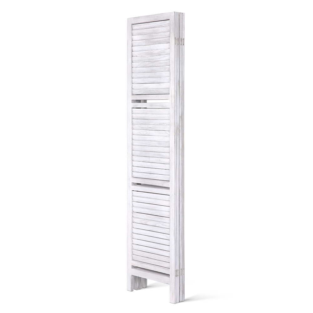 4-Panel Room Divider – 163x170cm, Shelf White | Artiss