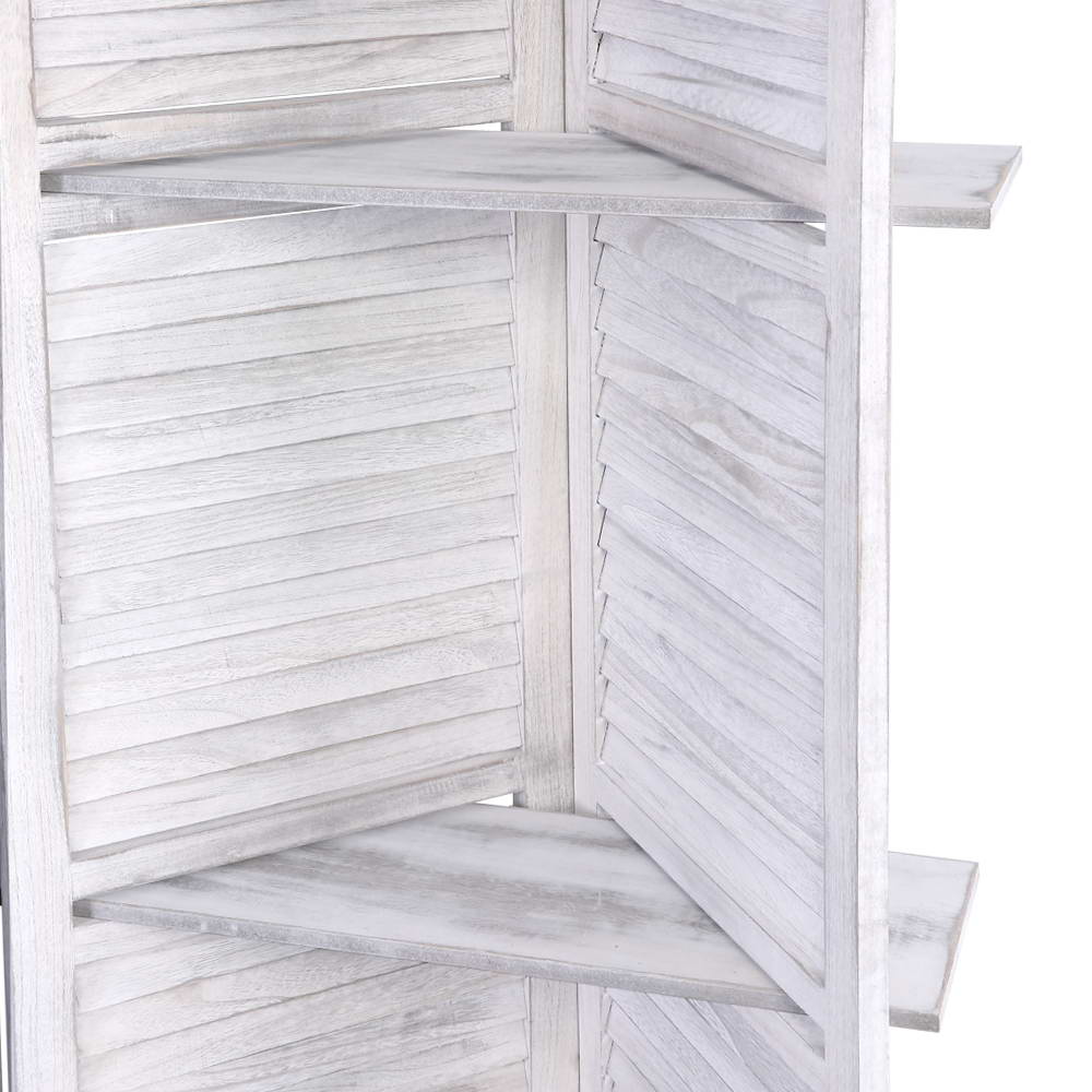 4-Panel Room Divider – 163x170cm, Shelf White | Artiss