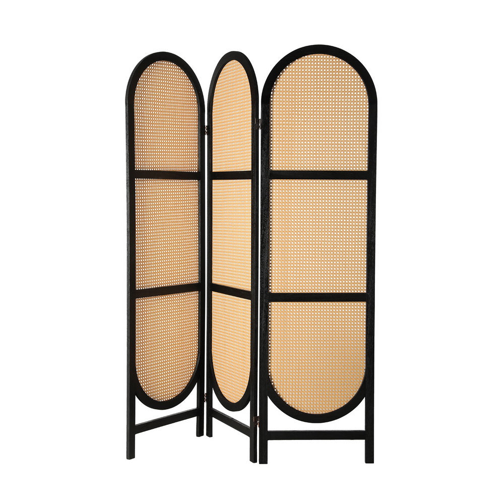 3-Panel Room Divider – 151x180cm, Rattan Brown | Artiss