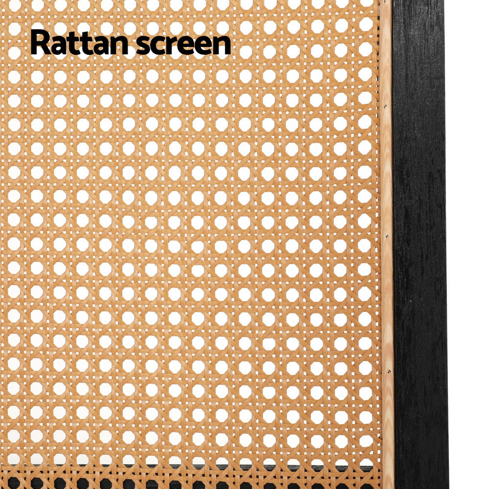 3-Panel Room Divider – 151x180cm, Rattan Brown | Artiss