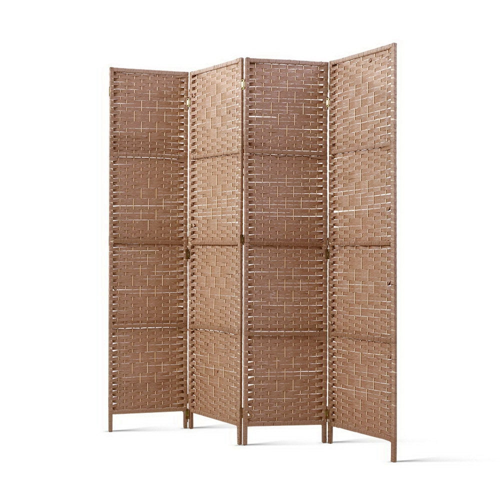 4-Panel Room Divider – 163x170cm, Woven Natural | Artiss