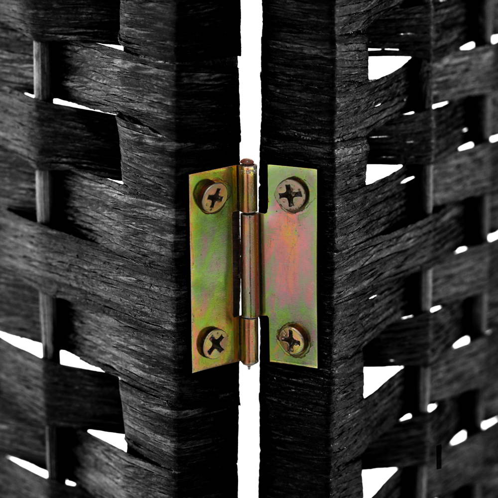 6-Panel Room Divider – 245x170cm, Woven Black | Artiss