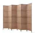 6-Panel Room Divider – 245x170cm, Woven Natural | Artiss