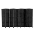 8-Panel Room Divider – 326x170cm, Woven Black | Artiss