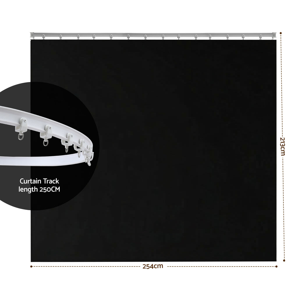 Artiss Ceiling-Mounted Flexible Curtain Room Divider – Black