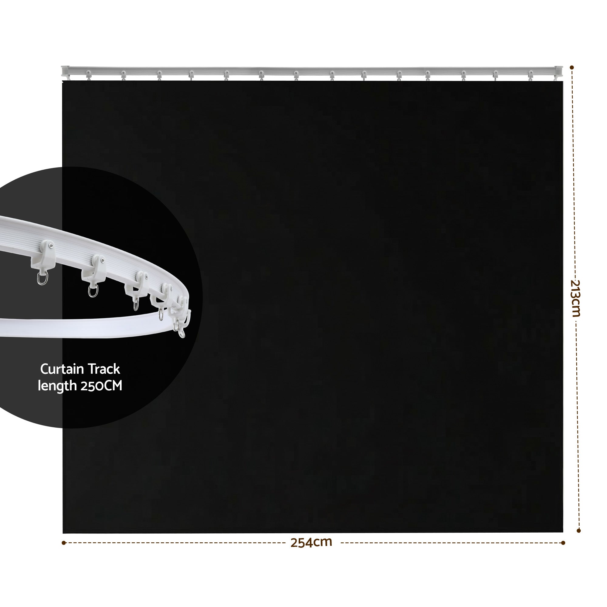 Artiss Ceiling-Mounted Flexible Curtain Room Divider – Black
