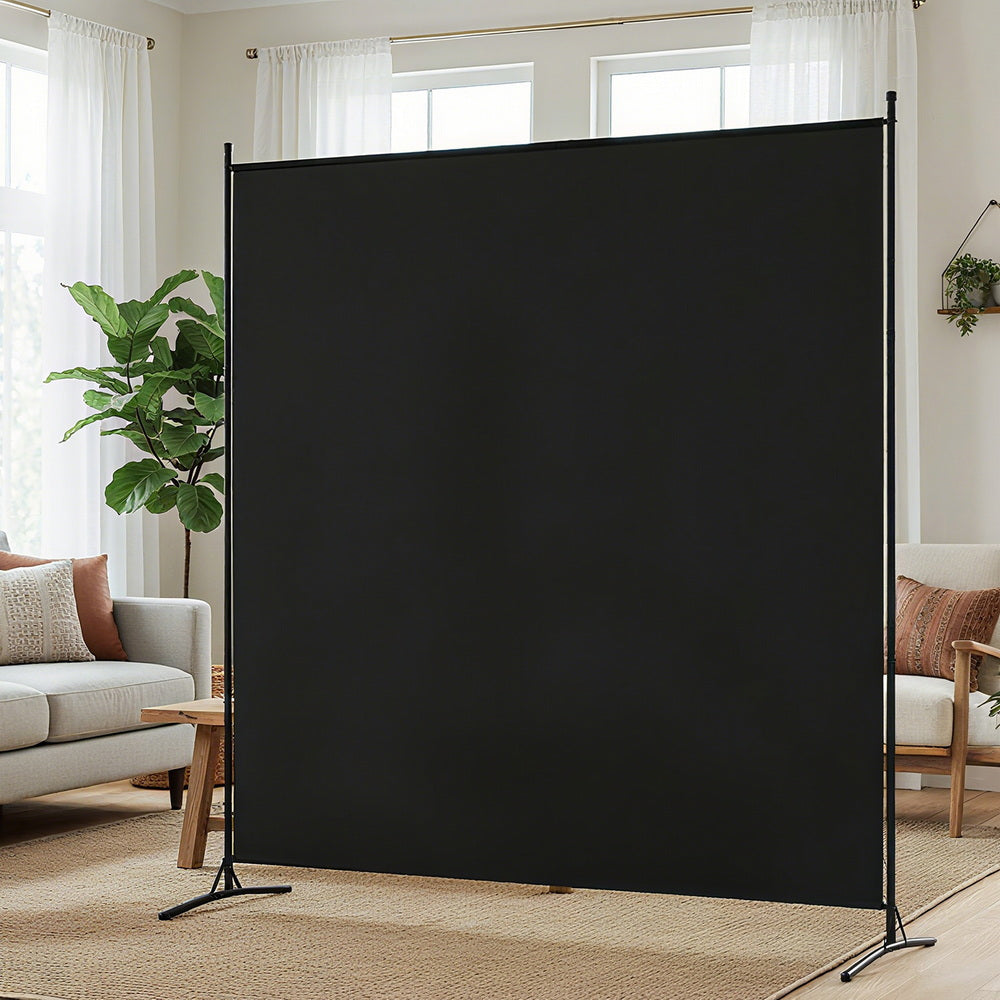 Artiss Freestanding Fabric Room Divider – Black, 175 × 180 cm