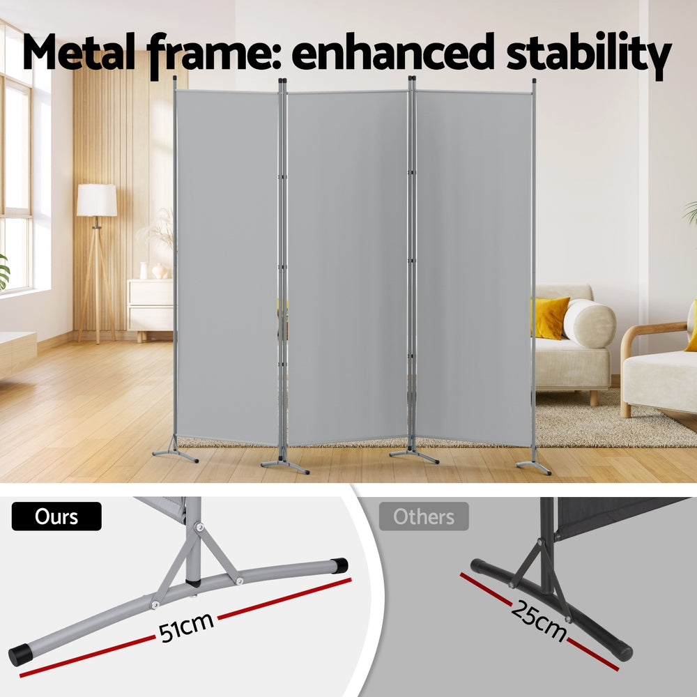 Artiss 3-Panel Folding Room Divider 260 × 180cm – Grey